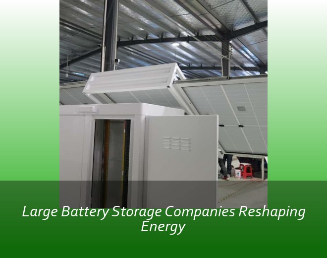 Large Battery Storage Companies Reshaping Energy